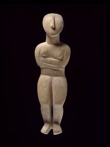 Kykladisk figur, Naxos, ca. 3000–2000 f.Kr. (marmor)